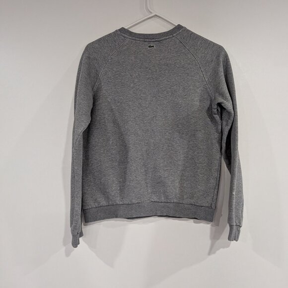 Lacoste Logo Crew Sweatshirt Heather Grey Size 14 - Picture 5 of 6